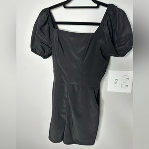 Lily rose open back silk satin romper XS